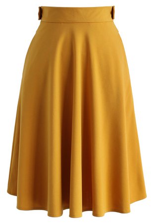 1940's Whirlaway Swing Dance Mustard Yellow A-line Skirt