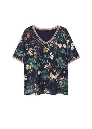 Violeta BY MANGO Combined printed T-shirt