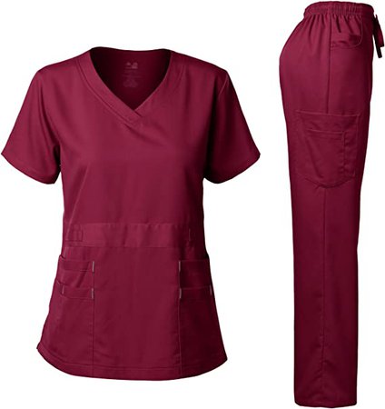 Amazon.com: Women's Scrubs Set Stretch Ultra Soft V-Neck Top and Pants Hunter Green M: Clothing, Shoes & Jewelry