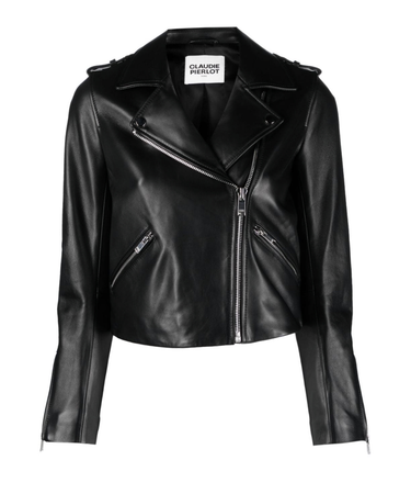 Claudie Pierlot zip-up leather biker jacket