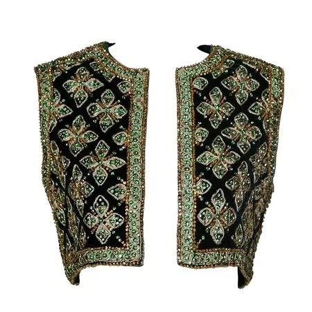 60s Larry Aldrich by Marie McCarthy Vintage 1960s Embellished Vest or Waistcoat For Sale at 1stDibs