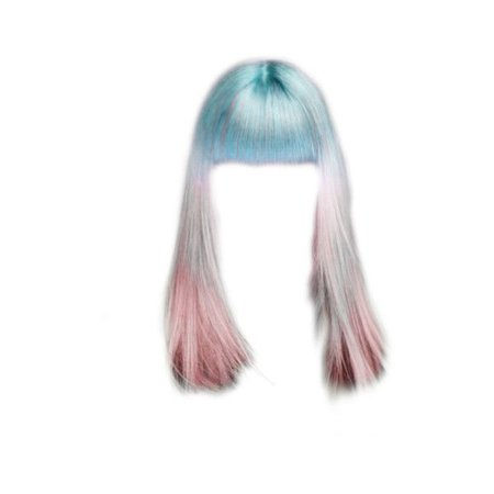 blue-silver-pink medium hair