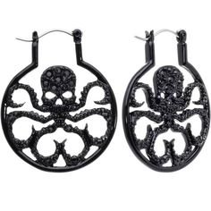 earrings octopus skull