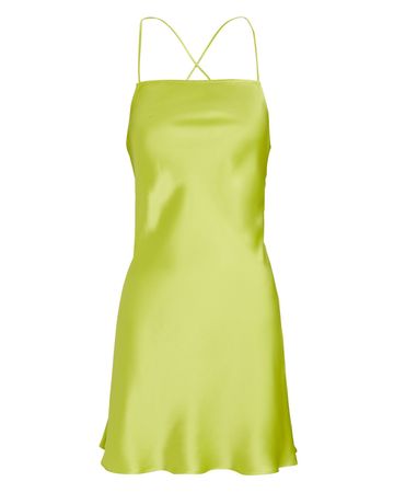 BACKGROUNDE NYC Suna Tie-Back Mini Dress In Green | INTERMIX®