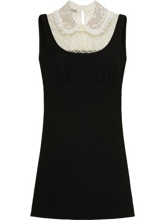 Shop black Miu Miu layered dress with Express Delivery - Farfetch