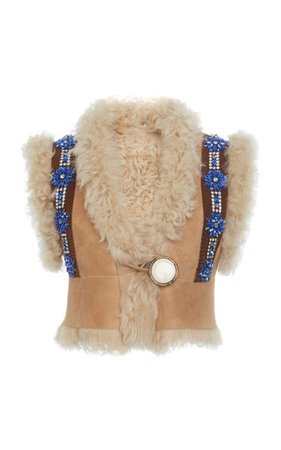 Faux Fur-Embellished Suede Vest By Miu Miu | Moda Operandi