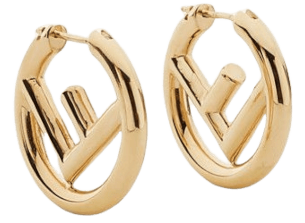Gold Fendi earrings