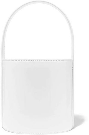 STAUD - Bissett Patent-leather Bucket Bag - White