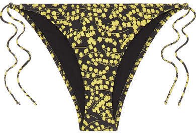 Caradonna Floral-print Bikini Briefs - Black