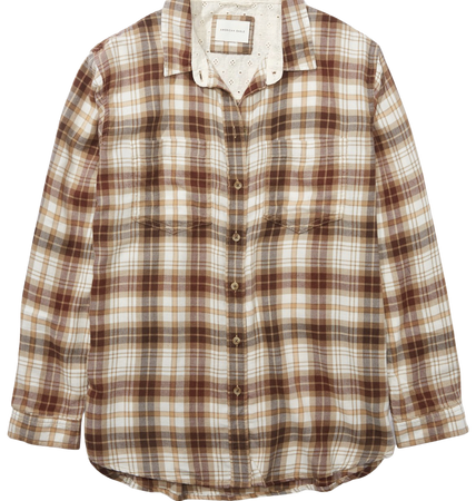 brown flannel