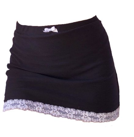 black lace mini skirt