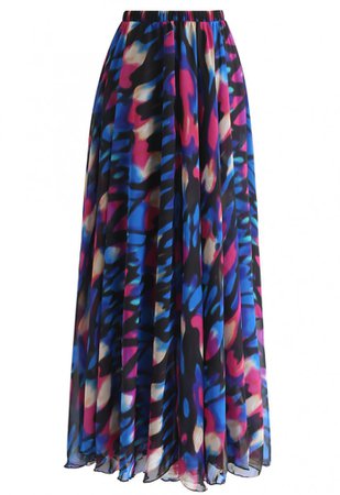 Neon Light Spot Printed Maxi Skirt - NEW ARRIVALS - Retro, Indie and Unique Fashion