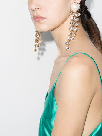 Alessandra Rich Cascade clip-on Earrings - Farfetch