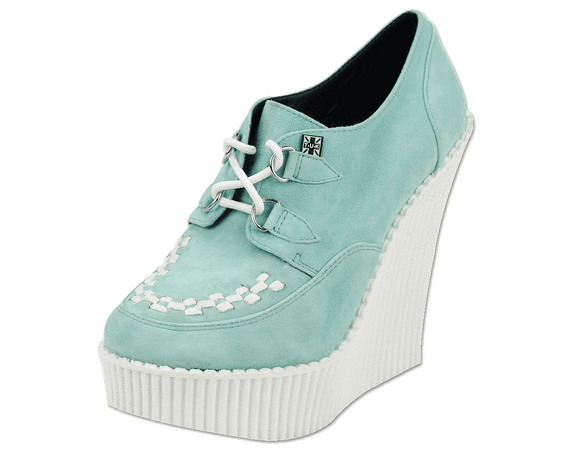 Mint Suede Creeper Wedge - T.U.K. Shoes | Mint green shoes, Suede creepers, Suede wedges
