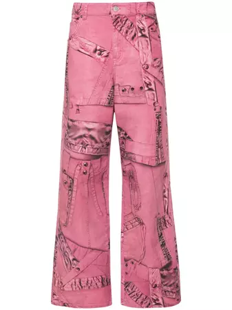 Blumarine cargo-patch Print Puddle Trousers - Farfetch