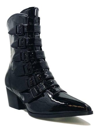 Strange Cvlt Cult YRU Coven Buckles Witchy Gothic Punk Granny Boots Heels Shoes - Fearless Apparel