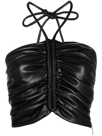 MSGM Ruched Faux Leather Vest - Farfetch