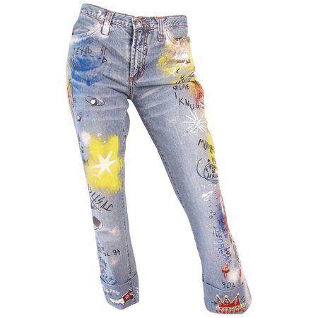 D and G Graffiti Jeans, 1990s For Sale at 1stdibs