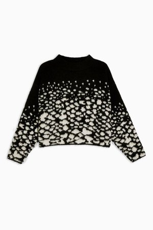 Black Knitted Reverse Snake Sweater | Topshop black