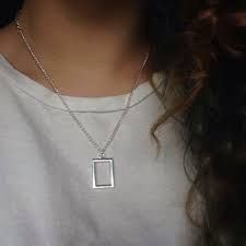 the 1975 silver rectangle necklace - Google Search