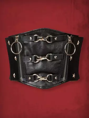 Is That The New Grunge Punk Zipper & Star Studded Decor Corset Belt ??| ROMWE USA