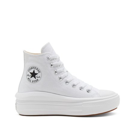 Chuck taylor all star move canvas high top trainers with flatform heel , white, Converse | La Redoute