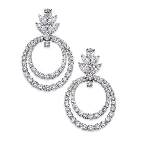 Double Drop Diamond Earrings in White Gold - Hamilton & Inches