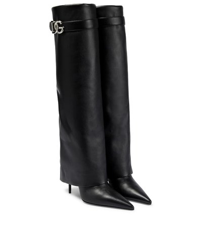 Dolce&Gabbana - DG leather knee-high boots | Mytheresa