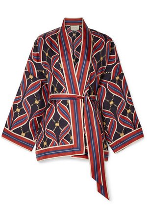 Gucci | Printed silk-twill kimono | NET-A-PORTER.COM