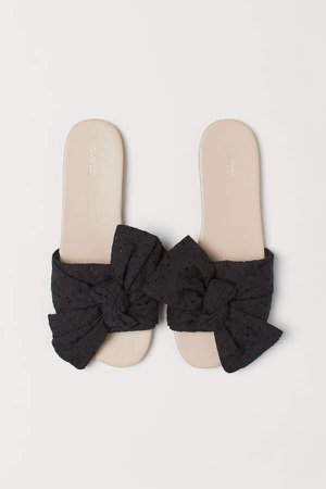 Slides with Bow - Black