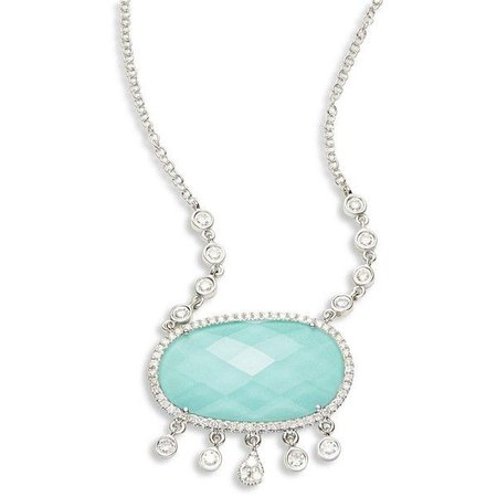 Turquoise & Diamond Pendant Necklace