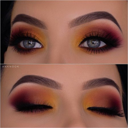 An sur Instagram : Autumn leaves🍁🍂 SWIPE LEFT 👉 for more! This fall inspired eyelook is now on my YouTube channel (LINK IN BIO) or search for An knook on…