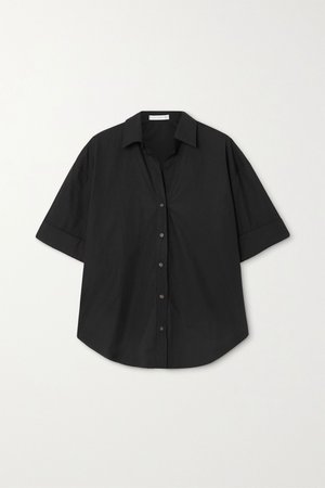 Black + NET SUSTAIN Marquis cotton-poplin shirt | Faithfull The Brand | NET-A-PORTER