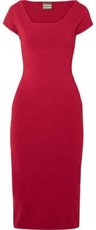 The Ceirra Stretch-knit Midi Dress - Red