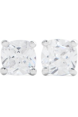 Kenneth Jay Lane | Silver-tone cubic zirconia earrings | NET-A-PORTER.COM