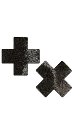 Cross Reusable Black Nipple Pasties, Black X Pasties - Yandy.com
