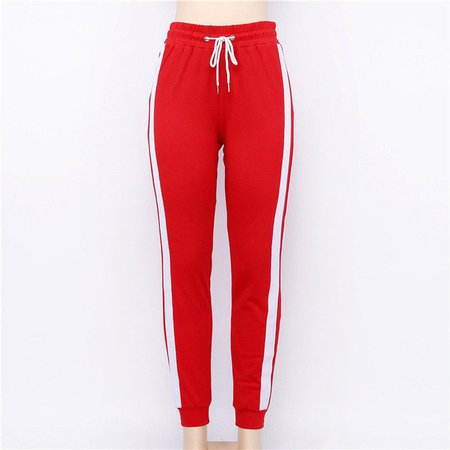 sweat pants red with white lines - Google Search