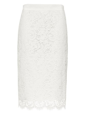 Lace Pencil Skirt | Banana Republic white