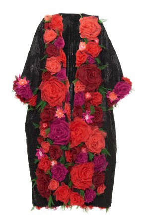 Brocade Coat with Organza Floral Lining