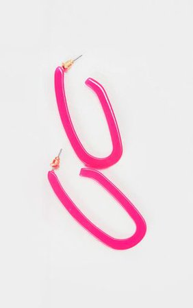 Neon Pink Hoop Earrings | Accessories | PrettyLittleThing
