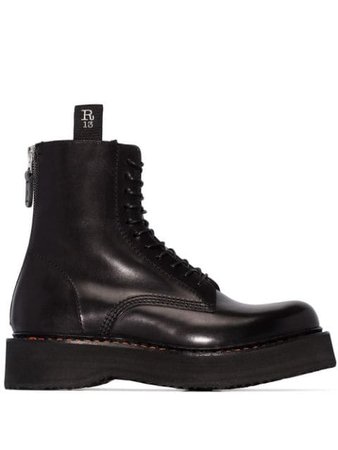 R13 Stack 40 Military Boots R13S0002018 Black | Farfetch