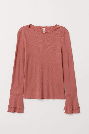 Ribbed Jersey Top - Pink