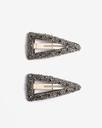 Set Of Two Shiny Rock Glitter Hair Clips | Express