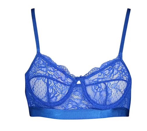 blue lace bra