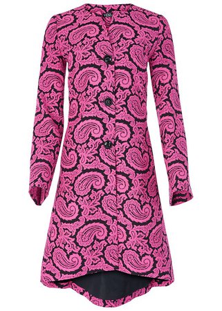 Paisley Print Coat in Pink Multi | VENUS