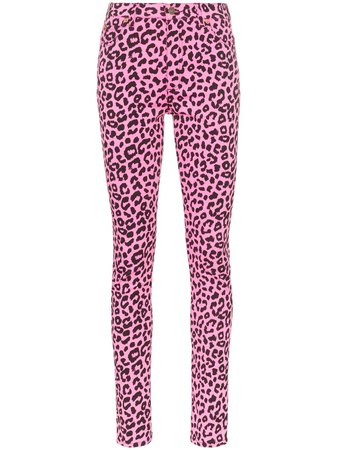 Gucci Leopard Print High-Waisted Skinny Jeans Ss19 | Farfetch.com