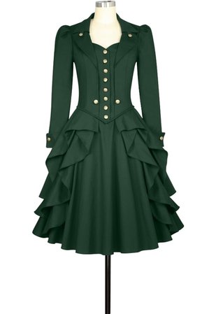 Bataillon de Vie Steampunk green Dress