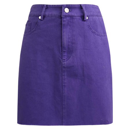JESSICABUURMAN – Purple KELEI Distressed Mini Denim Skirt