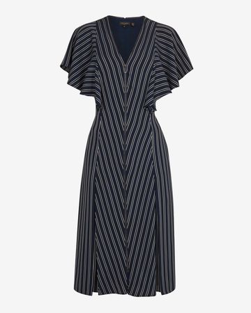Striped midi dress - Navy | Dresses | Ted Baker UK