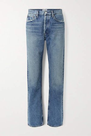 Agolde AGOLDE - Net Sustain Lana Distressed Organic Low-rise Straight-leg Jeans - Mid denim